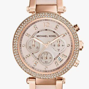 Michael Kors MK-5896 Parker Stainless Steel Watch with Glitz Accents